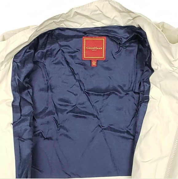 Cole Hann Mens Size Large Light Khaki Windbreaker - Picture 3 of 8